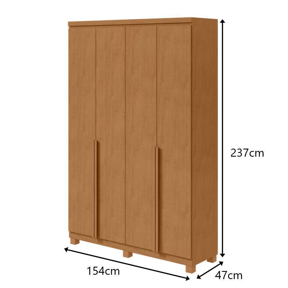 Guarda-roupas 4 Portas 2 Gavetas 100% Mdf Alonzo Sem Espelho E Com Pés - Lopas Amendoa Clean - 2