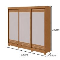 Guarda-roupas Casal Nice 3 Portas 1 Espelho 4 Gavetas Flex Com Pés - Lopas Amendoa Clean/off White. - 2