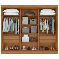 Guarda-roupas Casal Nice 3 Portas 1 Espelho 4 Gavetas Flex Com Pés - Lopas Amendoa Clean/off White. - 6