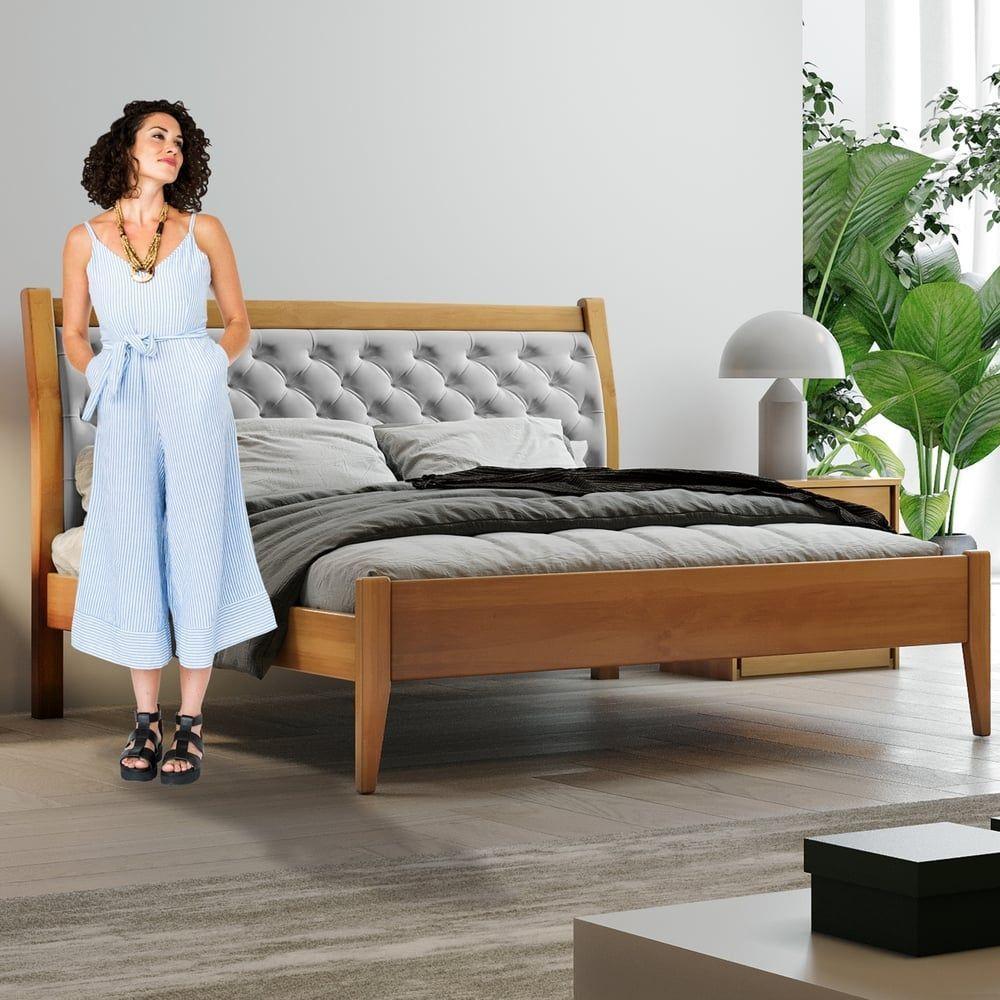 Cama Casal 140cm Vivare Amêndoa Mel Josandro Amêndoa Mel - 4