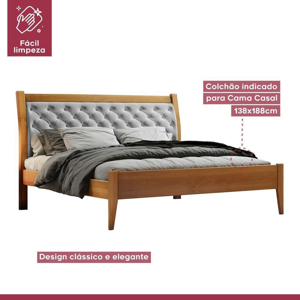 Cama Casal 140cm Vivare Amêndoa Mel Josandro Amêndoa Mel - 5
