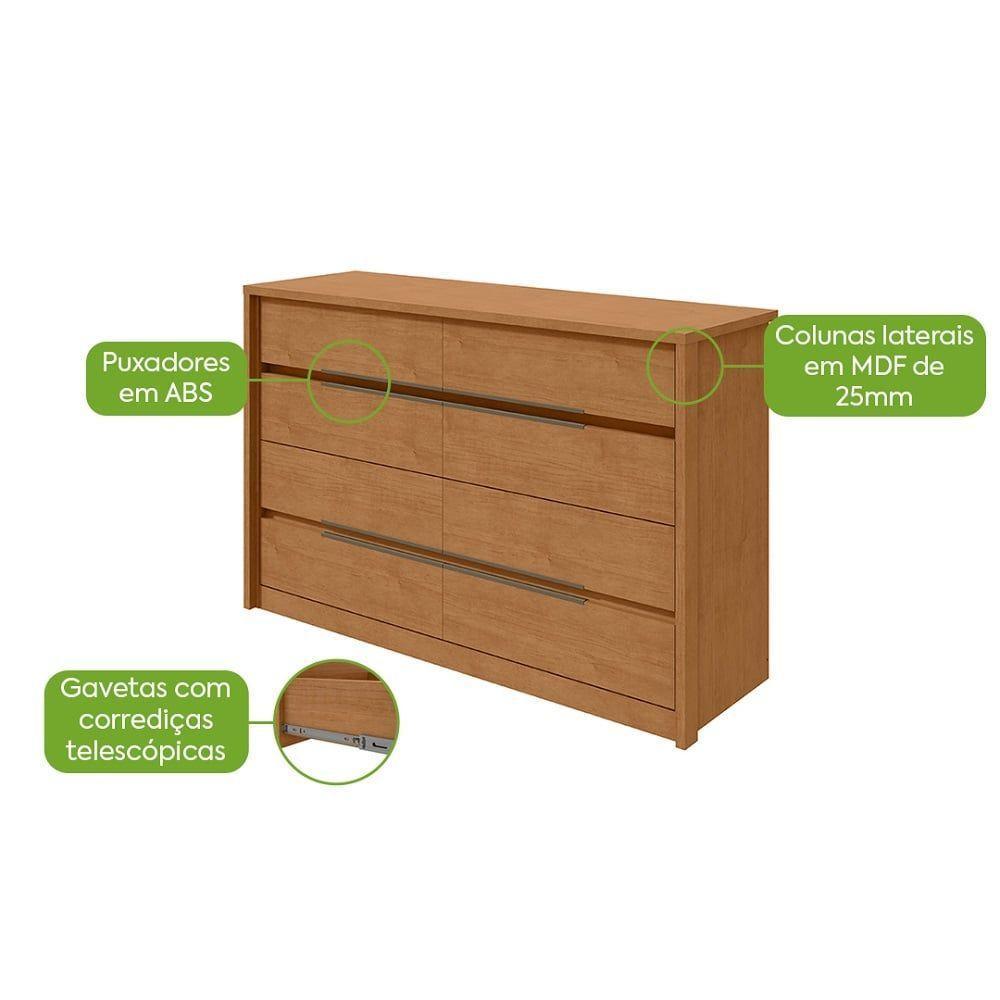 Comoda Urban 8 Gavetas - Lopas Amendoa Clean. - 5