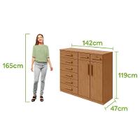 Comoda Toronto 2 Portas 8 Gavetas - Lopas Amendoa Clean. - 2