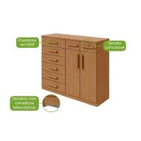Comoda Toronto 2 Portas 8 Gavetas - Lopas Amendoa Clean. - 6