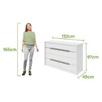 Comoda Urban 8 Gavetas - Lopas Branco. - 2