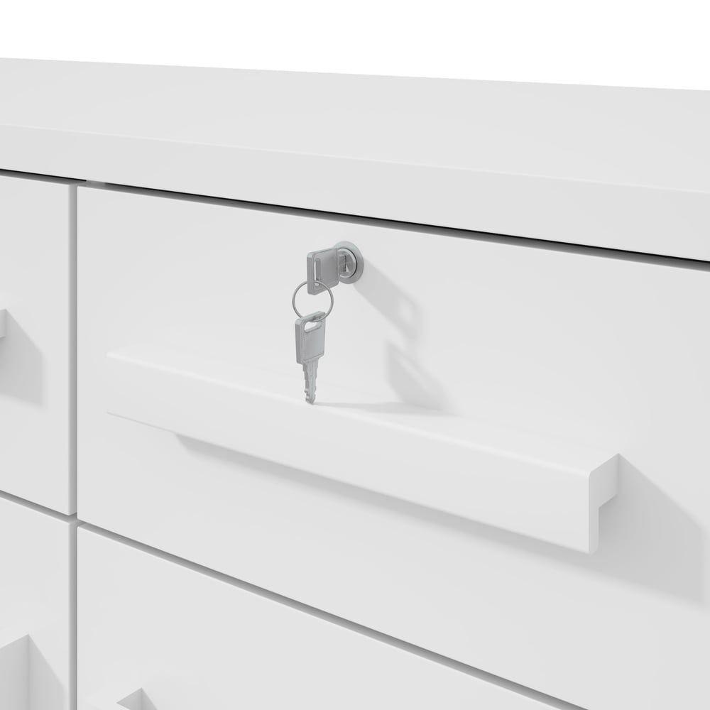 Comoda Toronto 2 Portas 8 Gavetas - Lopas Branco. - 3