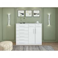 Comoda Toronto 2 Portas 8 Gavetas - Lopas Branco. - 7