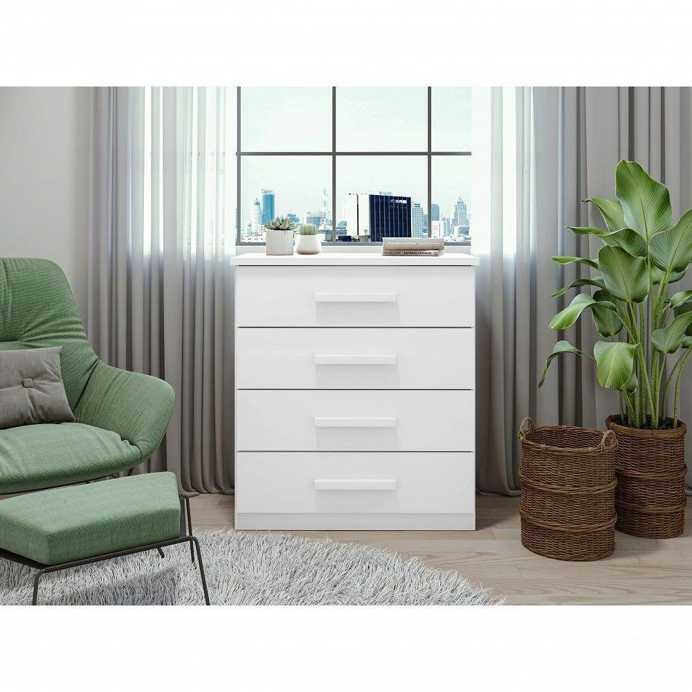 Comoda Baiao 4 Gavetas - Lopas Branco - 7