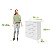 Comoda Baiao 4 Gavetas - Lopas Branco - 2