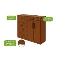 Comoda Toronto 2 Portas 8 Gavetas - Lopas Frassino. - 6