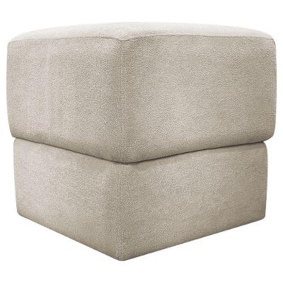 Puff Decorativo Para Sala Aloy Persa Bege Bouclé
