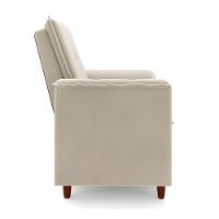 Poltrona Amamentação Confortável Com Puff Ayla Suede bege - 5