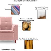 Poltrona Amamentação Confortável Com Puff Ayla Suede rosa - 6