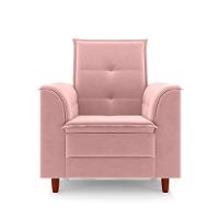 Poltrona Decorativa Amamentação Reforçada Puff Luly Veludo rosa - 6