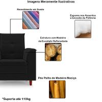 Poltrona Decorativa Amamentação Reforçada E Puff Luly Suede preto