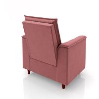 Poltrona Decorativa Amamentação Reforçada Puff Luly Veludo rosê - 7