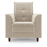 Poltrona Decorativa Amamentação Reforçada E Puff Luly Suede bege - 5