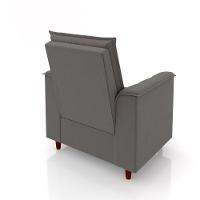 Poltrona Amamentação Confortável Com Puff Ayla Suede cinza - 7