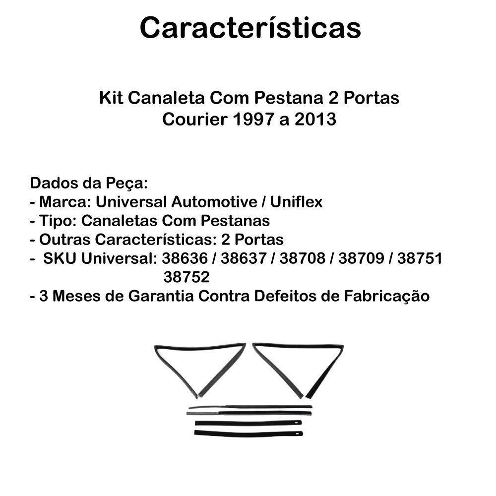 Kit Canaleta Com Pestana Para 2 Portas Courier 1997 A 2013 - 2