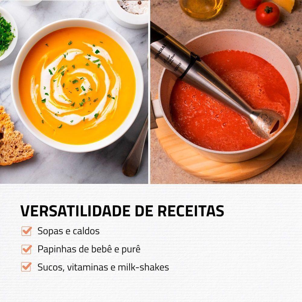 Mixer Turbo Inox Mondial Preto Inox 500W M-16-BI Mixer Turbo Inox Mondial 220V - 5