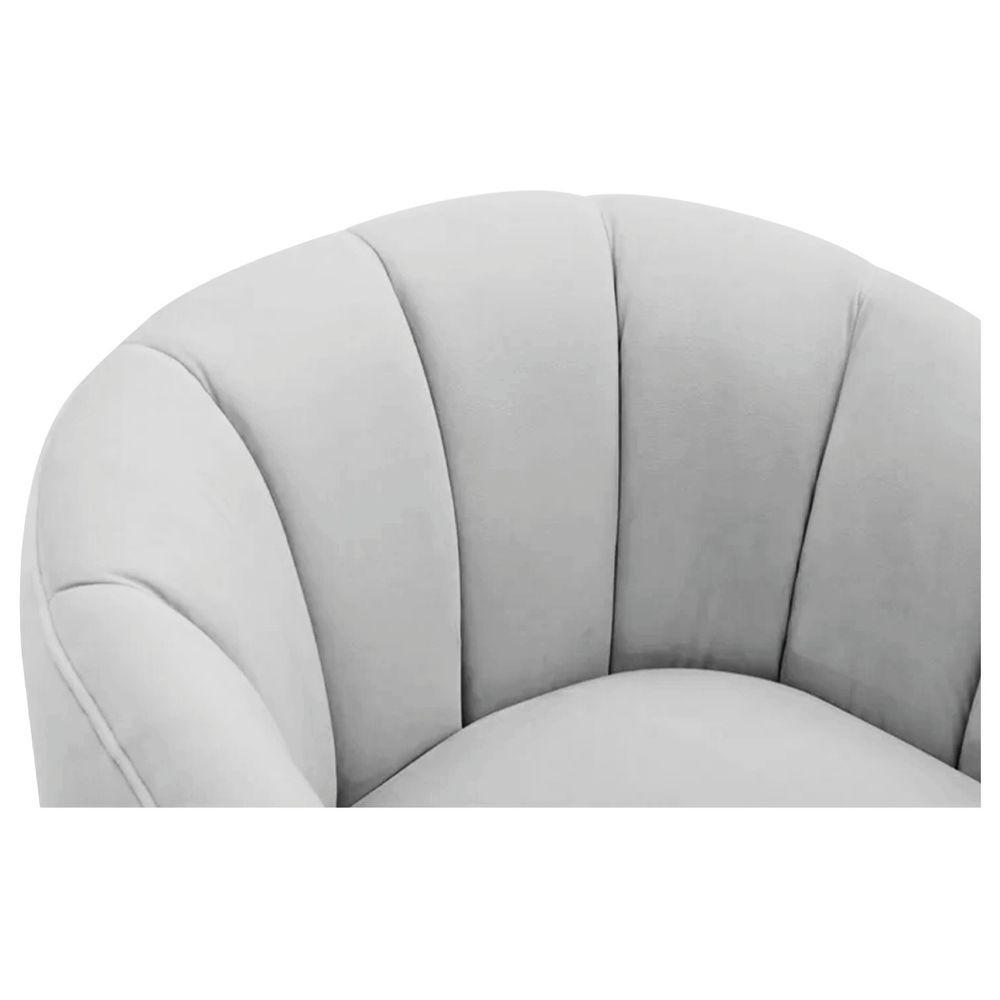 Kit 2 Poltronas Decorativas Sala De Estar Recepção Mavie Base De Ferro Dourado Linho Cinza Claro - 7