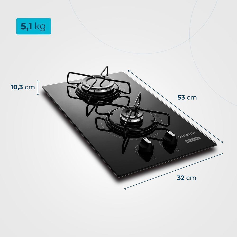 Cooktop À Gás 2 Bocas Mondial CTG-04 Bivolt - 2