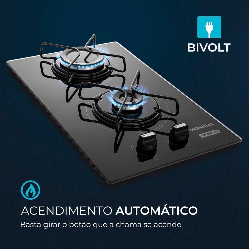 Cooktop À Gás 2 Bocas Mondial CTG-04 Bivolt - 3