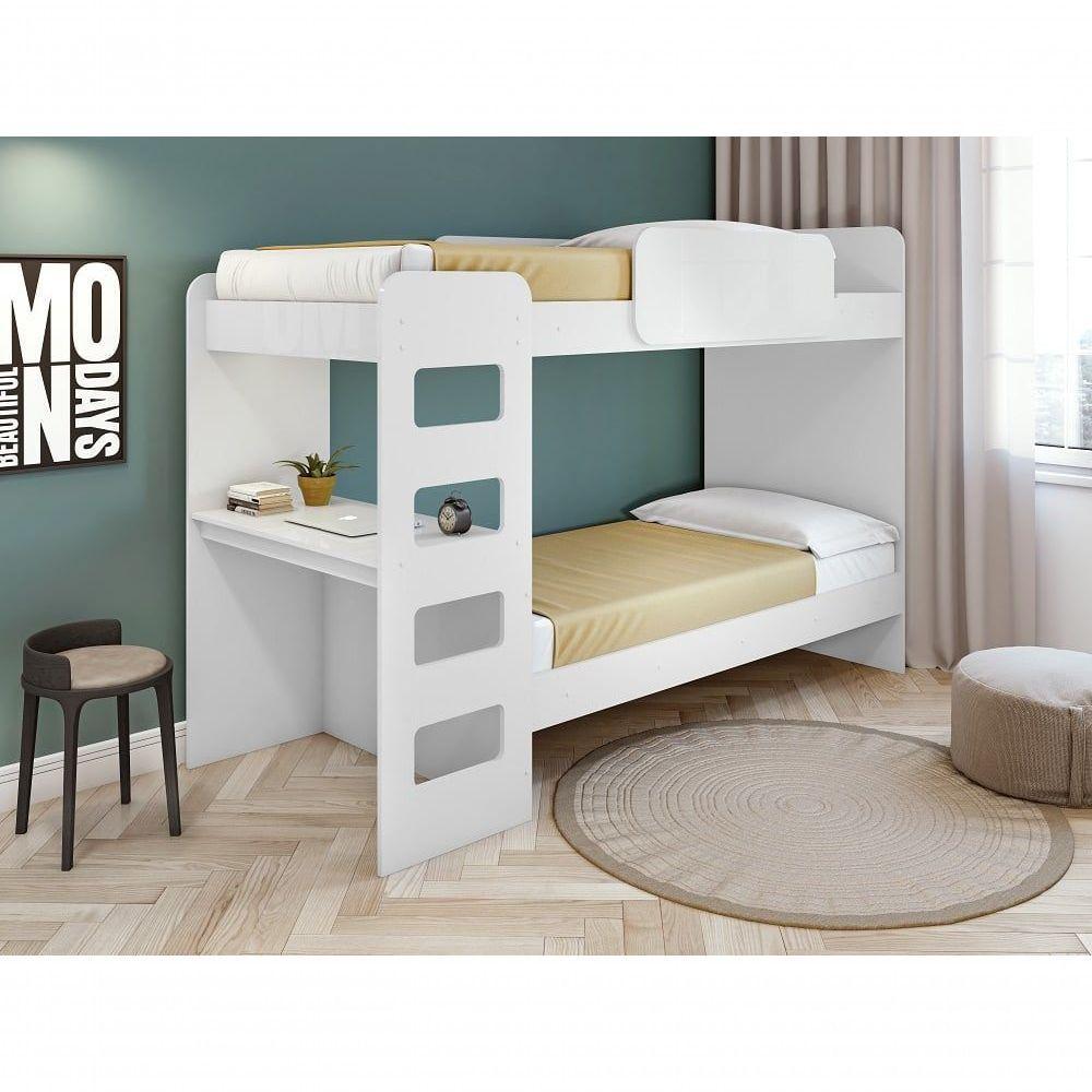 Beliche Solteiro Cantos Arredondados Com Led Olga - Lopas Branco - 1