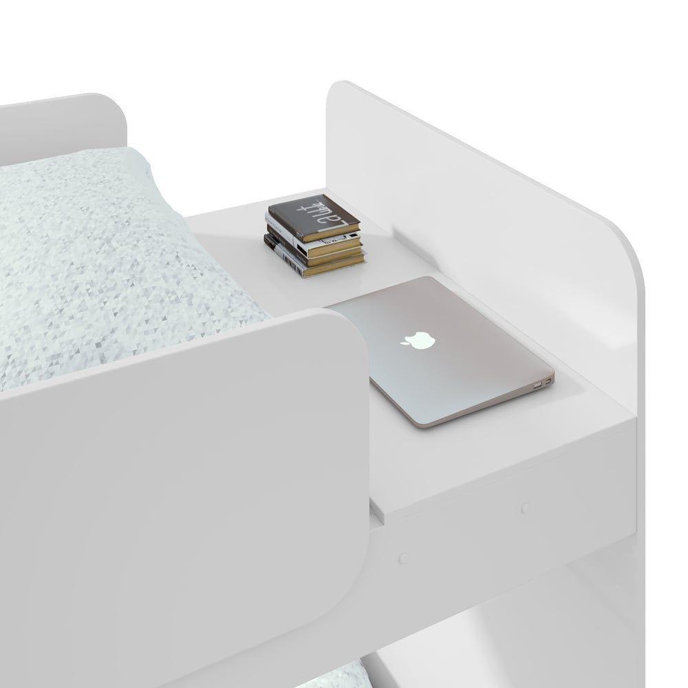 Beliche Solteiro Cantos Arredondados Com Led Olga - Lopas Branco - 7
