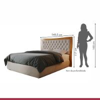 Cabeceira Casal 140cm Império Amêndoa Mel Josandro - 2