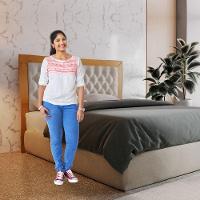 Cabeceira Casal 140cm Império Amêndoa Mel Josandro