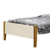 Cama Solteiro Simba Areia Fosco Com Pés Amadeirado E Colchão D33 Reller Móveis - 3