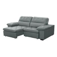 Sofa Retratil Reclinavel 2 Lugares 2,90m Crystal Veludo Cinza Lansofbr - 1