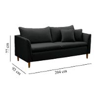 Sofá Living Kassia 2 Lugares 2,04m Grafite Lansofbr - 3