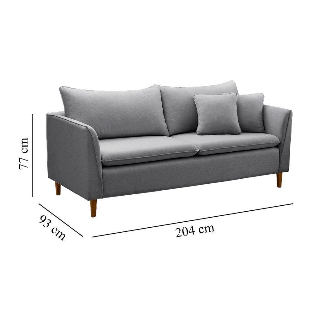 Sofá Living Kassia 2 Lugares 2,04m Azul Lansofbr - 3