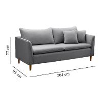 Sofá Living Kassia 2 Lugares 2,04m Azul Lansofbr - 3