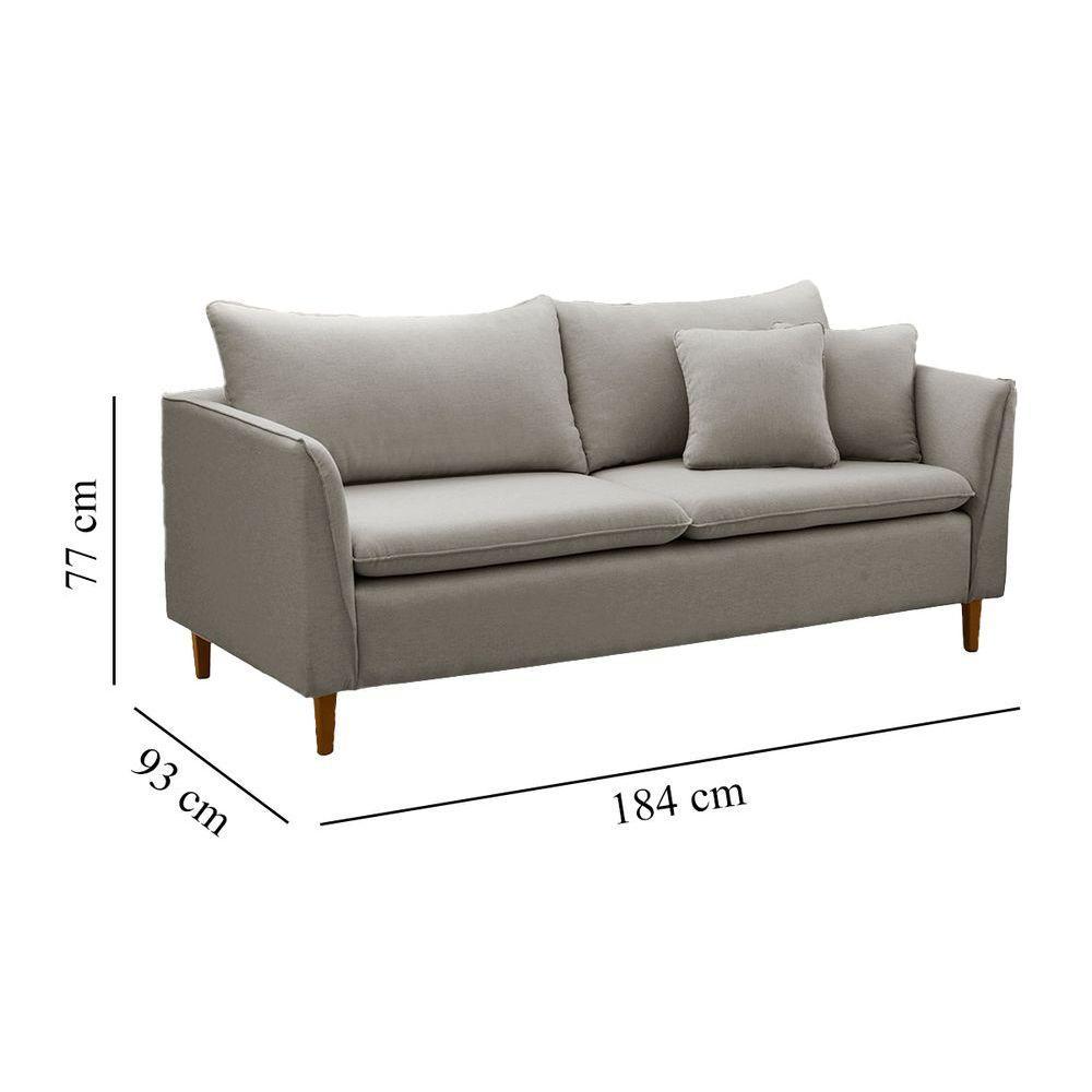 Sofá Living Kassia 2 Lugares 1,84m Prata Lansofbr - 4