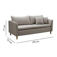 Sofá Living Kassia 2 Lugares 1,84m Prata Lansofbr