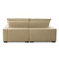 Sofa Retratil Reclinavel 2 Lugares 2,00m Atlantis Veludo Bege Lansofbr - 2