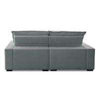 Sofa Retratil Reclinavel 2 Lugares 2,00m Atlantis Veludo Cinza Claro Lansofbr - 2