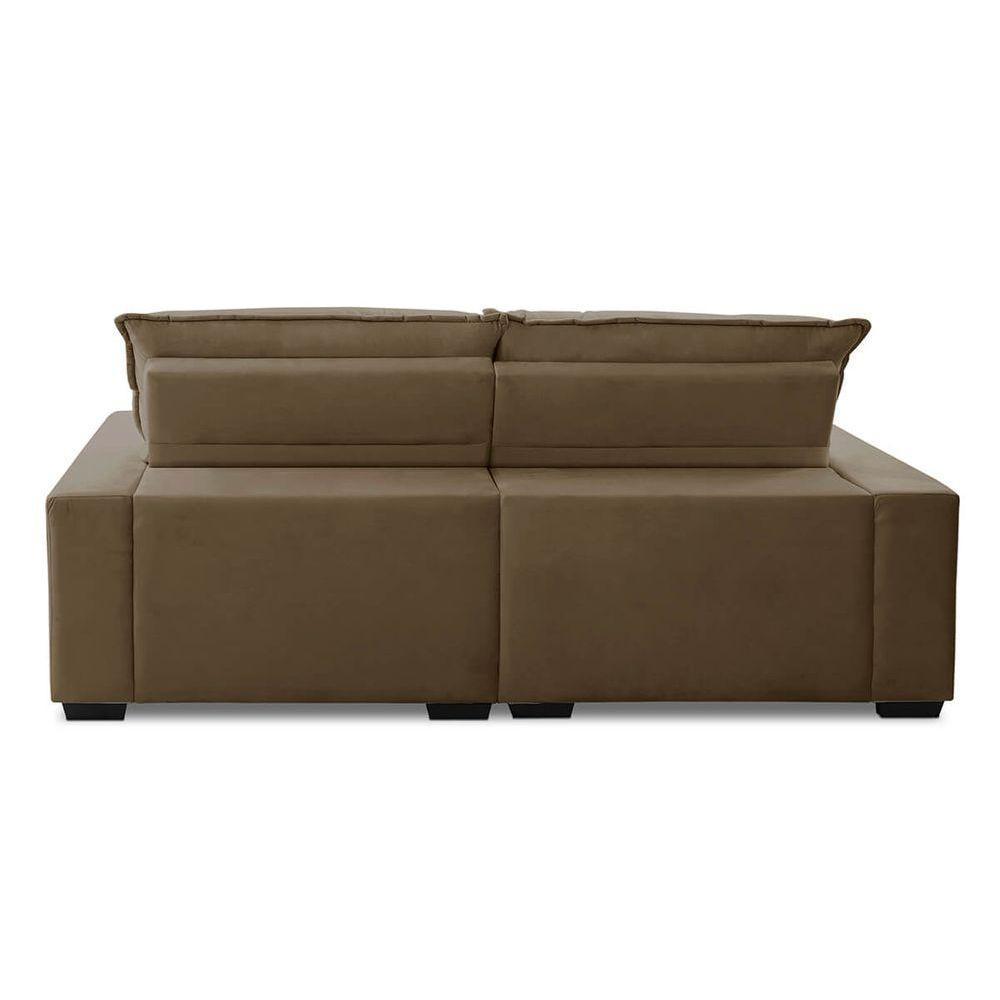 Sofa Retratil Reclinavel 2 Lugares 2,00m Atlantis Veludo Capuccino Lansofbr - 2