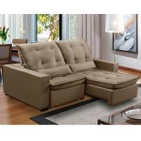 Sofa Retratil Reclinavel 2 Lugares 2,00m Atlantis Veludo Capuccino Lansofbr - 1