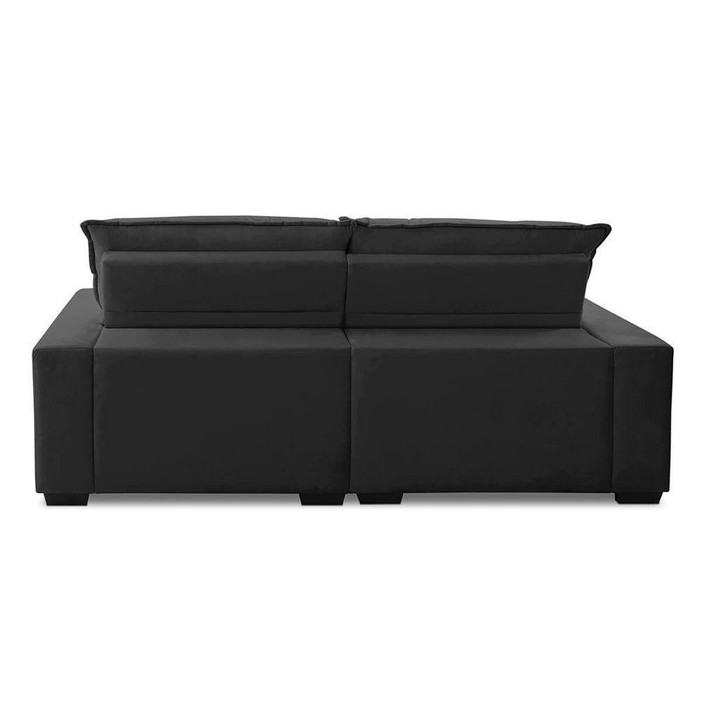 Sofa Retratil Reclinavel 2 Lugares 2,00m Atlantis Veludo Grafite Lansofbr - 2