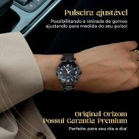 Relogio Feminino Preto Aço Caixa Brincos Presente Social - 7