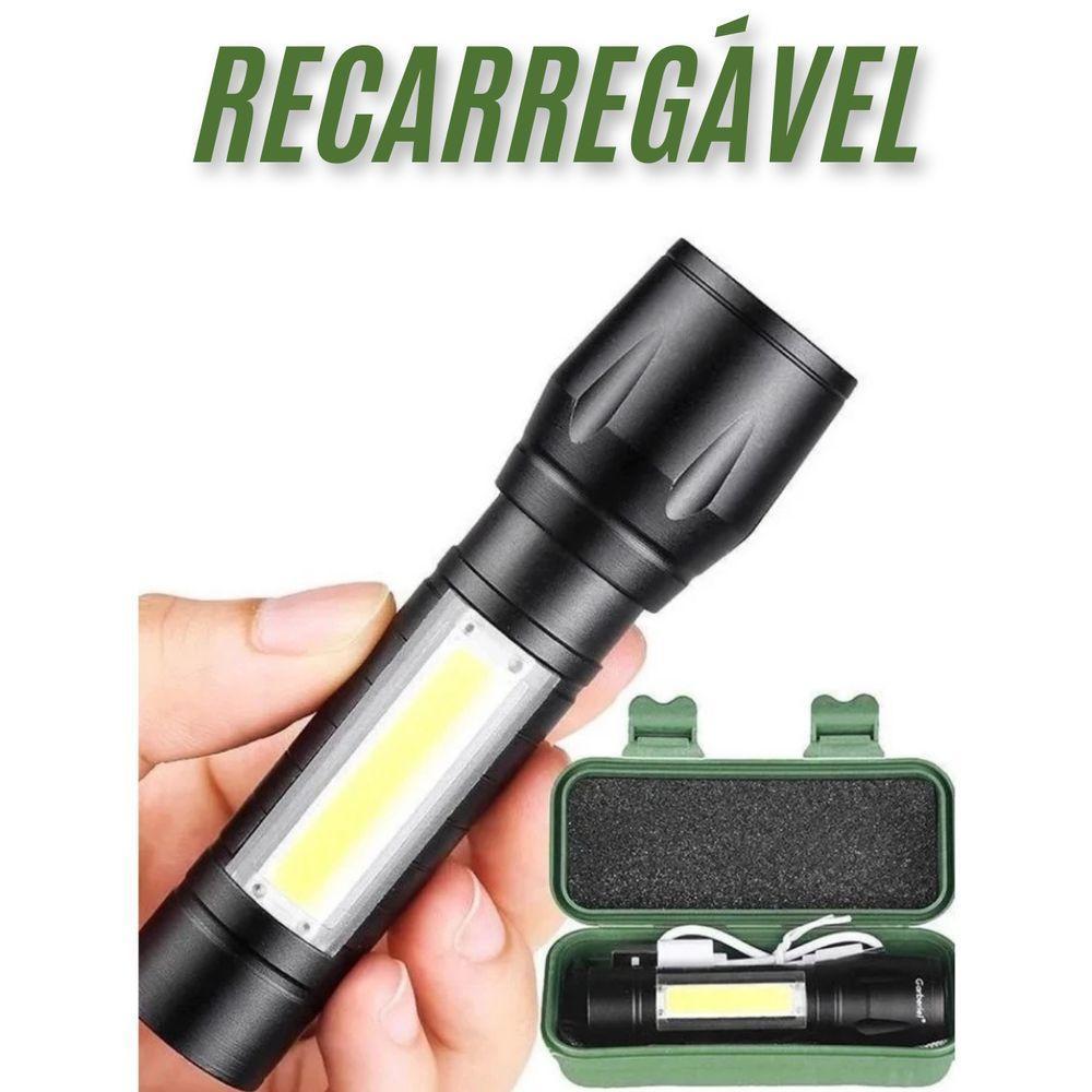Mini Lanterna Tática Com Led E Zoom Recarregável Usb Lanterna De Mão - 4
