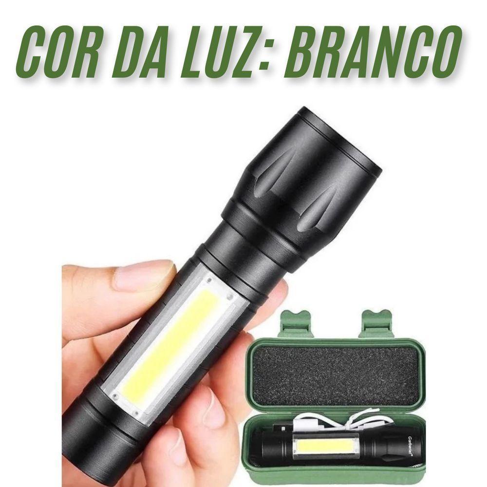 Mini Lanterna Tática Com Led E Zoom Recarregável Usb Lanterna De Mão - 5