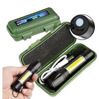 Mini Lanterna Tática Com Led E Zoom Recarregável Usb Lanterna De Mão - 1