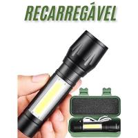 Mini Lanterna Tática Com Led E Zoom Recarregável Usb Lanterna De Mão