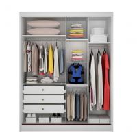 Guarda Roupa Solteiro 2 Portas 3 Gavetas Virtus -branco - Móveis Novo Horizonte - 2