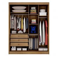 Guarda Roupa Solteiro 2 Portas 3 Gavetas Virtus - Cumaru - Móveis Novo Horizonte - 2